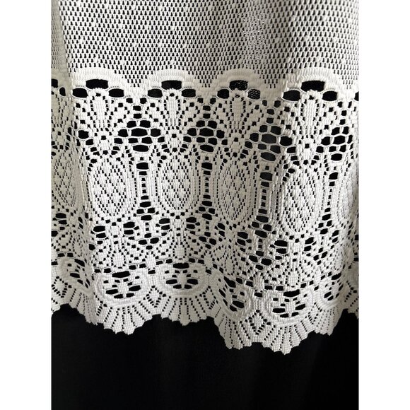 White Lace Valance Curtain 28"L X 60"W Polyester - Picture 7 of 10